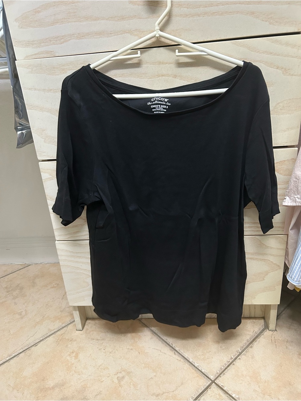 Chico's Black Short Sleeve Tee